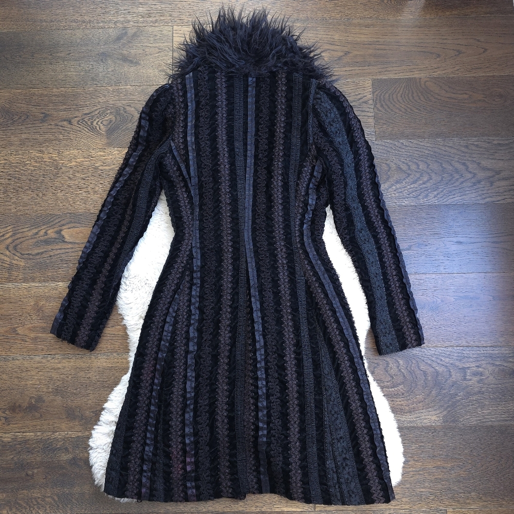 Vintage Betsey Johnson Penny Lane 90s Y2K Lace Velvet Puff Sleeve Duster Coat - Picture 12 of 12